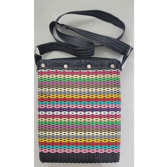 Colorful Crossbody Purse with Flower Boho Hippie Rocker Punk Handbag Funky Cute - Picture 4 of 11